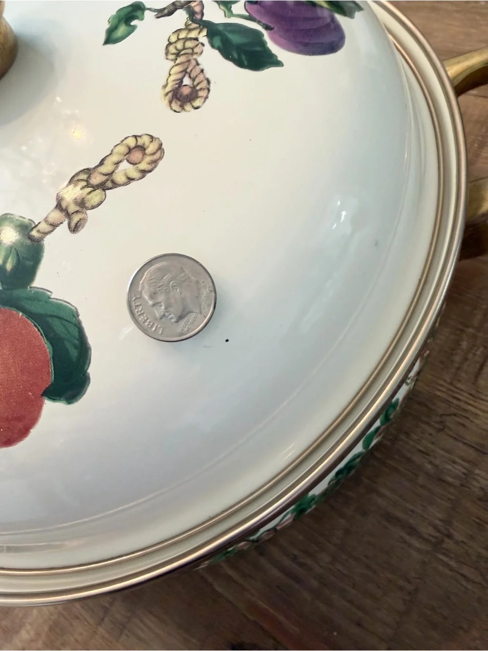 Tabletops Unlimited Kensington Garden Porcelain Enamel Casserole Dish.